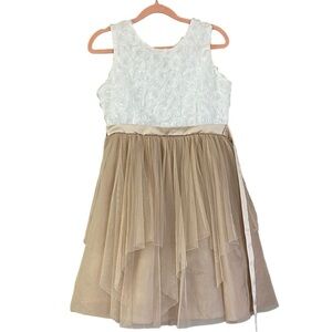 Rare Edition Flower Girl Dance Communion Dress Size 16 White Flower